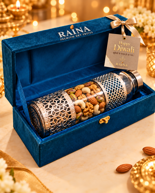 Raina Premium German Silver Designer Bottle Gift Hamper – Up to 400 g
